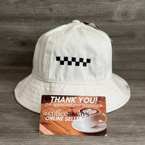 Vans Brighton Zeuner Twill White Bucket Hat Women's Size M/L NWT
